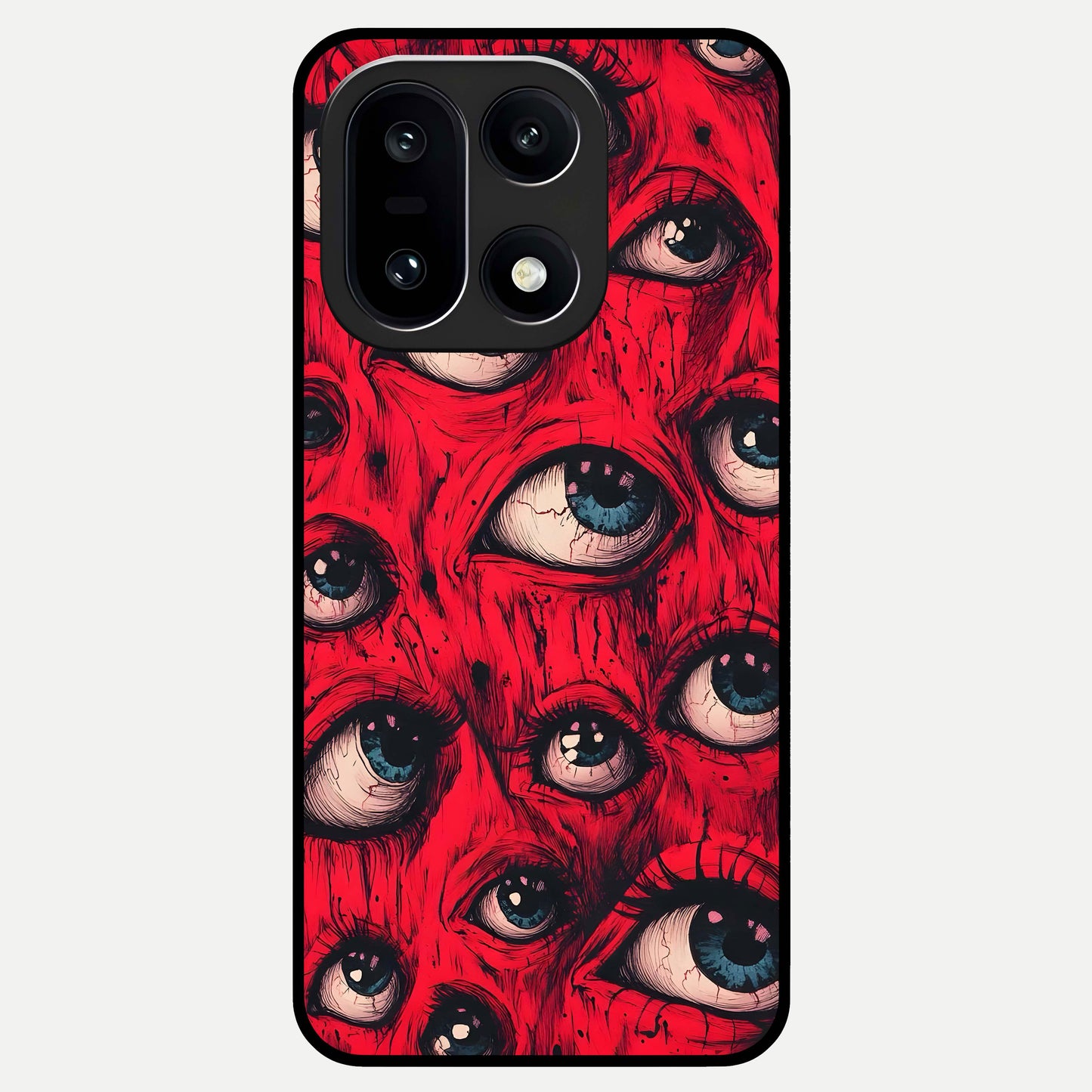  Crimson Watch Eyes Glass Case For Oneplus 15 back cover – full design glossy printed glass finish