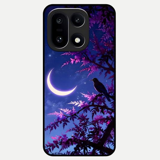  Crow And Moon Scenery Glass Case For Oneplus 15 back cover – full design glossy printed glass finish