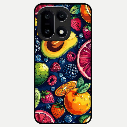  Cute Fruits Art Glass Case For Oneplus 15 back cover – full design glossy printed glass finish