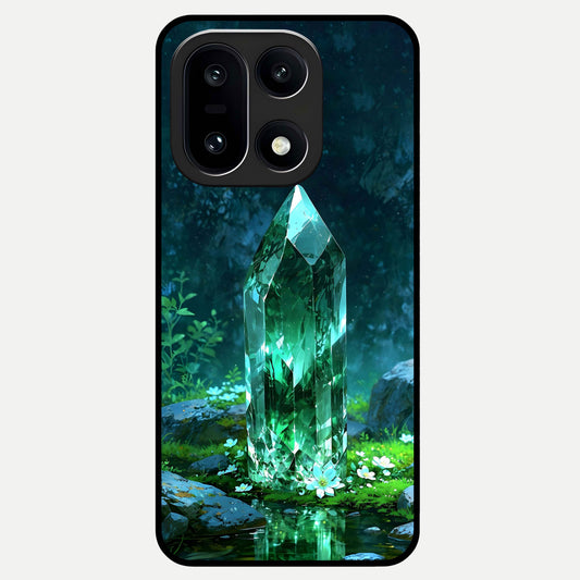  Emerald Light Crystal Glass Case For Oneplus 15 back cover – full design glossy printed glass finish