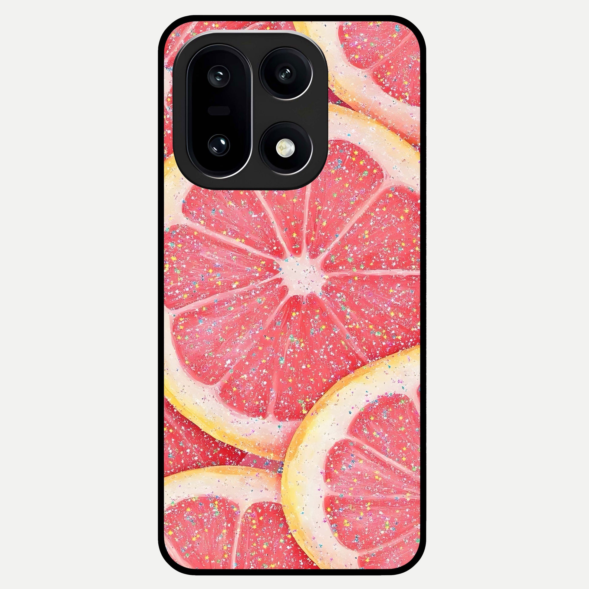  Glitter Grapefruit Glass Case For Oneplus 15 back cover – full design glossy printed glass finish