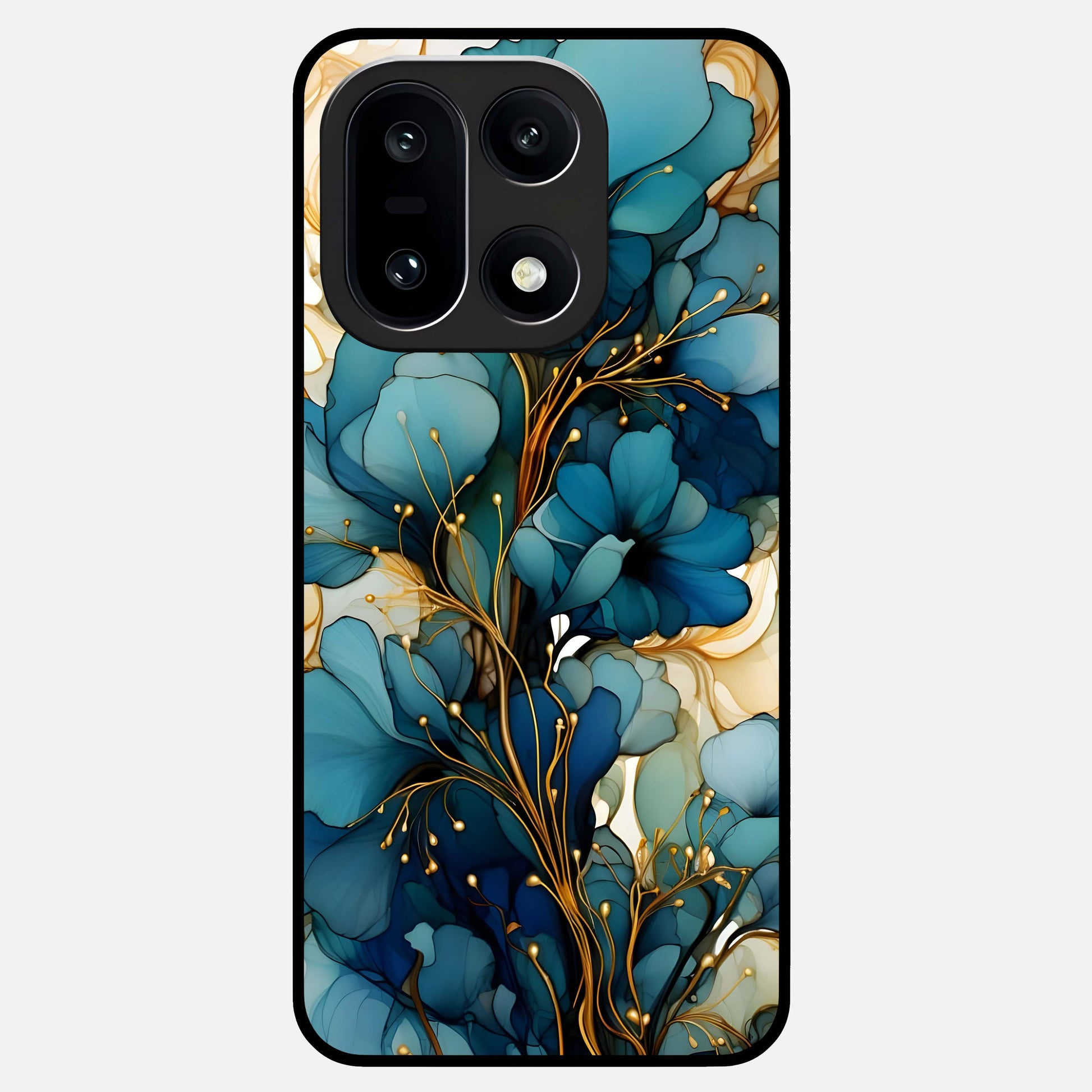  Golden Bloom Symphony Glass Case For Oneplus 15 back cover – full design glossy printed glass finish