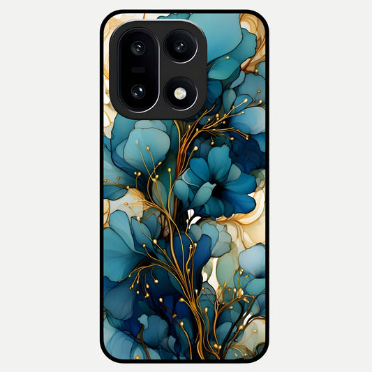  Golden Bloom Symphony Glass Case For Oneplus 15 back cover – full design glossy printed glass finish