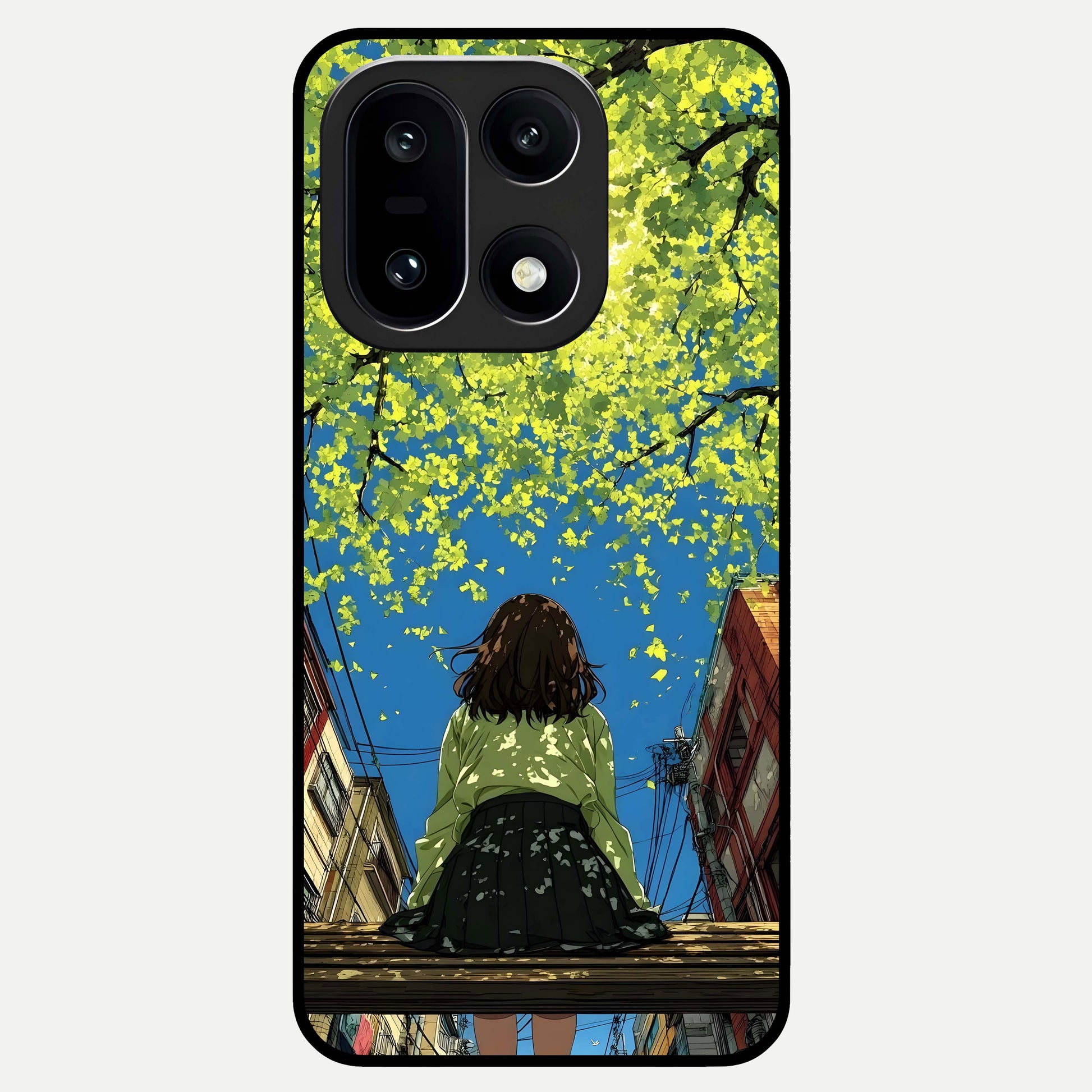  Golden Leaves Glow Glass Case For Oneplus 15 back cover – full design glossy printed glass finish