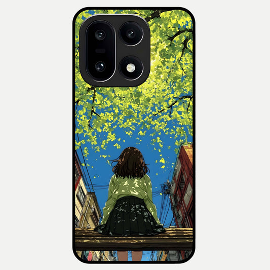  Golden Leaves Glow Glass Case For Oneplus 15 back cover – full design glossy printed glass finish