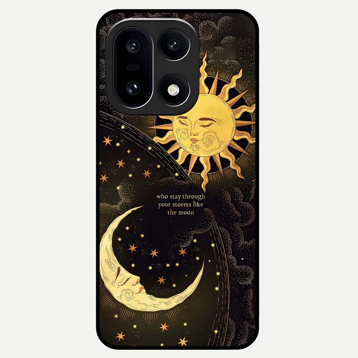  Golden Lunar Love Glass Case For Oneplus 15 back cover – full design glossy printed glass finish