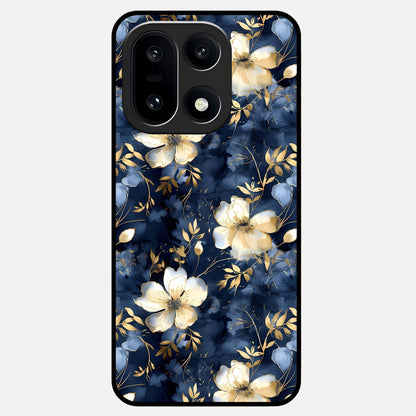  Golden Midnight Bloom Glass Case For Oneplus 15 back cover – full design glossy printed glass finish