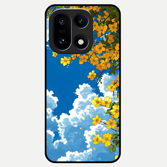  Golden Petal Sky Glass Case For Oneplus 15 back cover – full design glossy printed glass finish