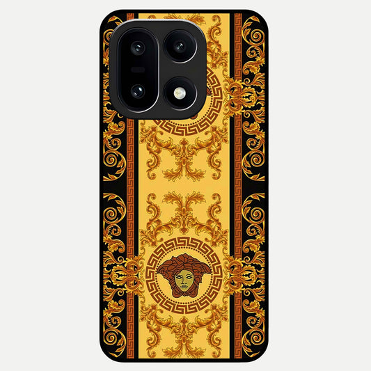  Golden Royal Heritage Glass Case For Oneplus 15 back cover – full design glossy printed glass finish
