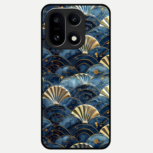  Golden Wave Luxe Glass Case For Oneplus 15 back cover – full design glossy printed glass finish