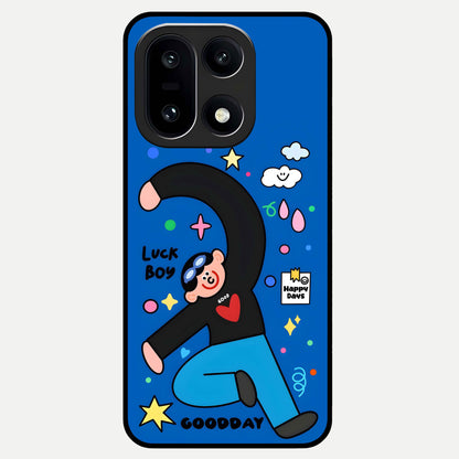 Happy Luck Vibe Glass Case For Oneplus 15 back cover – full design glossy printed glass finish