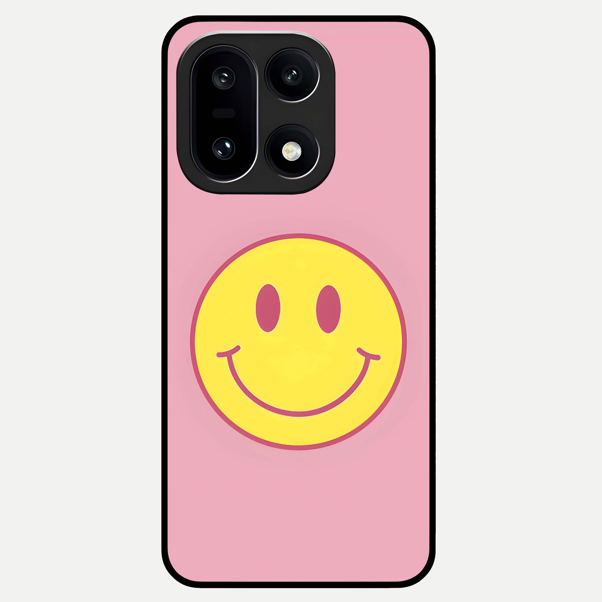  Happy Pink Mood Glass Case For Oneplus 15 back cover – full design glossy printed glass finish