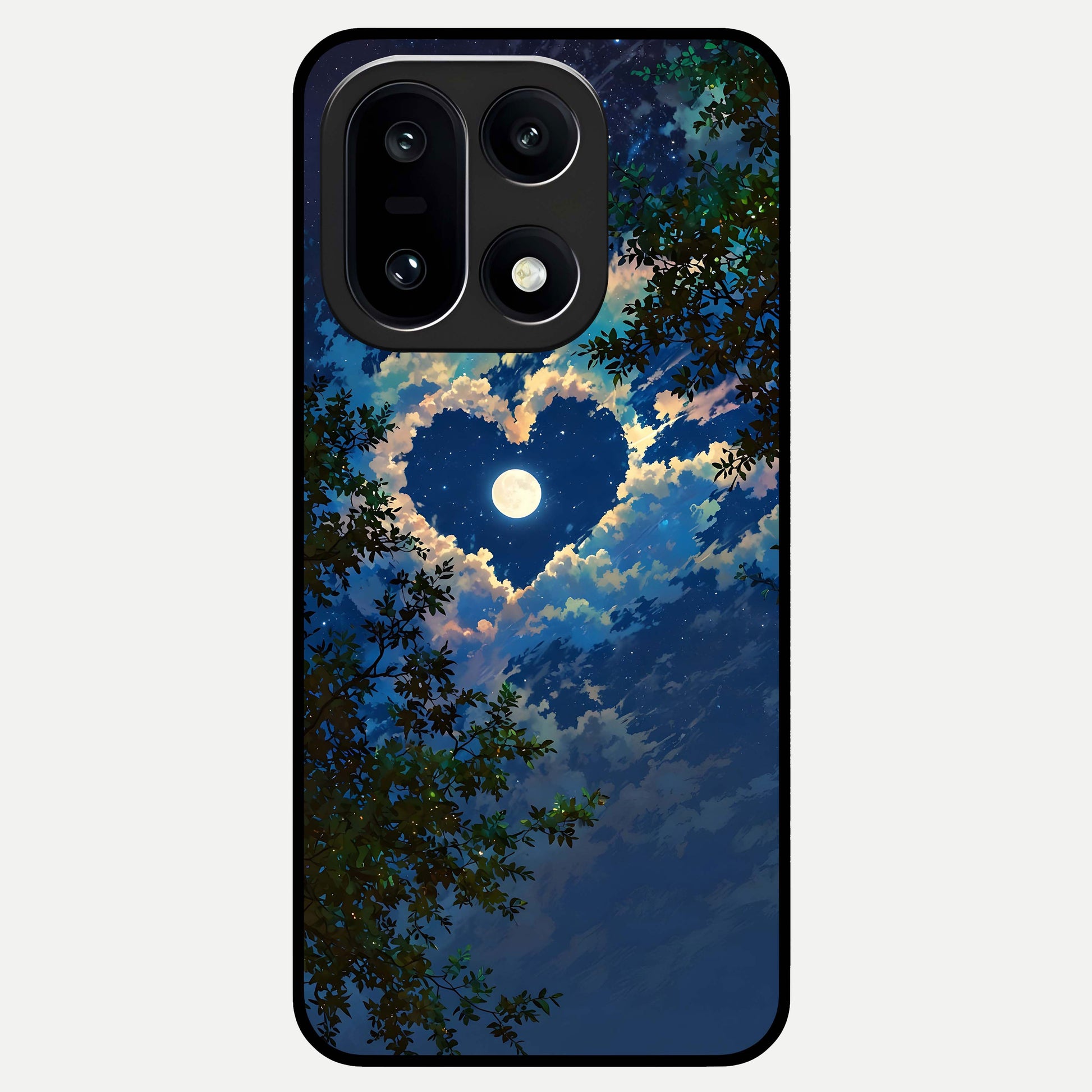  Heart With Moon Sky Glass Case For Oneplus 15 back cover – full design glossy printed glass finish