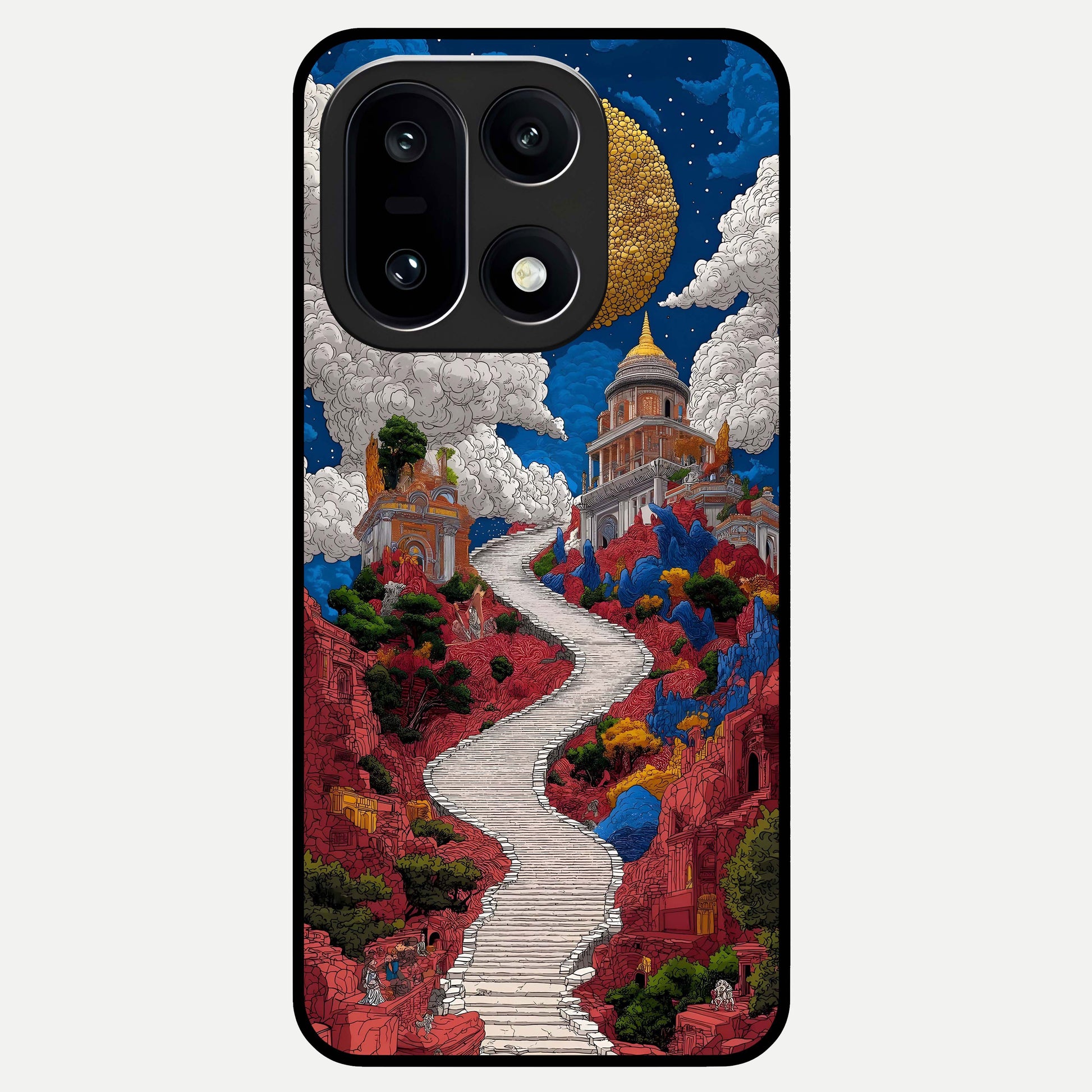  Heavenly Moon Path Glass Case For Oneplus 15 back cover – full design glossy printed glass finish