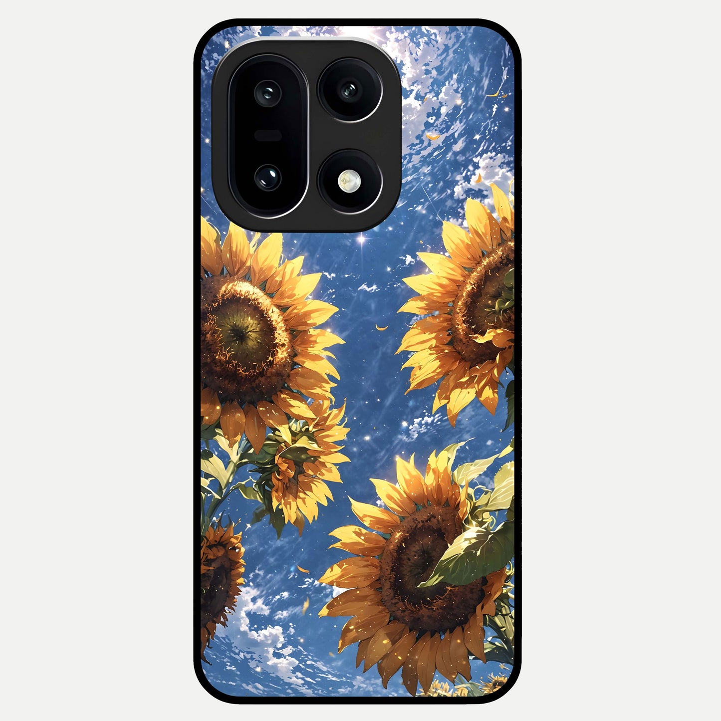  Heavenly Sunflower Rise Glass Case For Oneplus 15 back cover – full design glossy printed glass finish