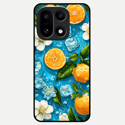  Ice Cube With Orange Glass Case For Oneplus 15 back cover – full design glossy printed glass finish