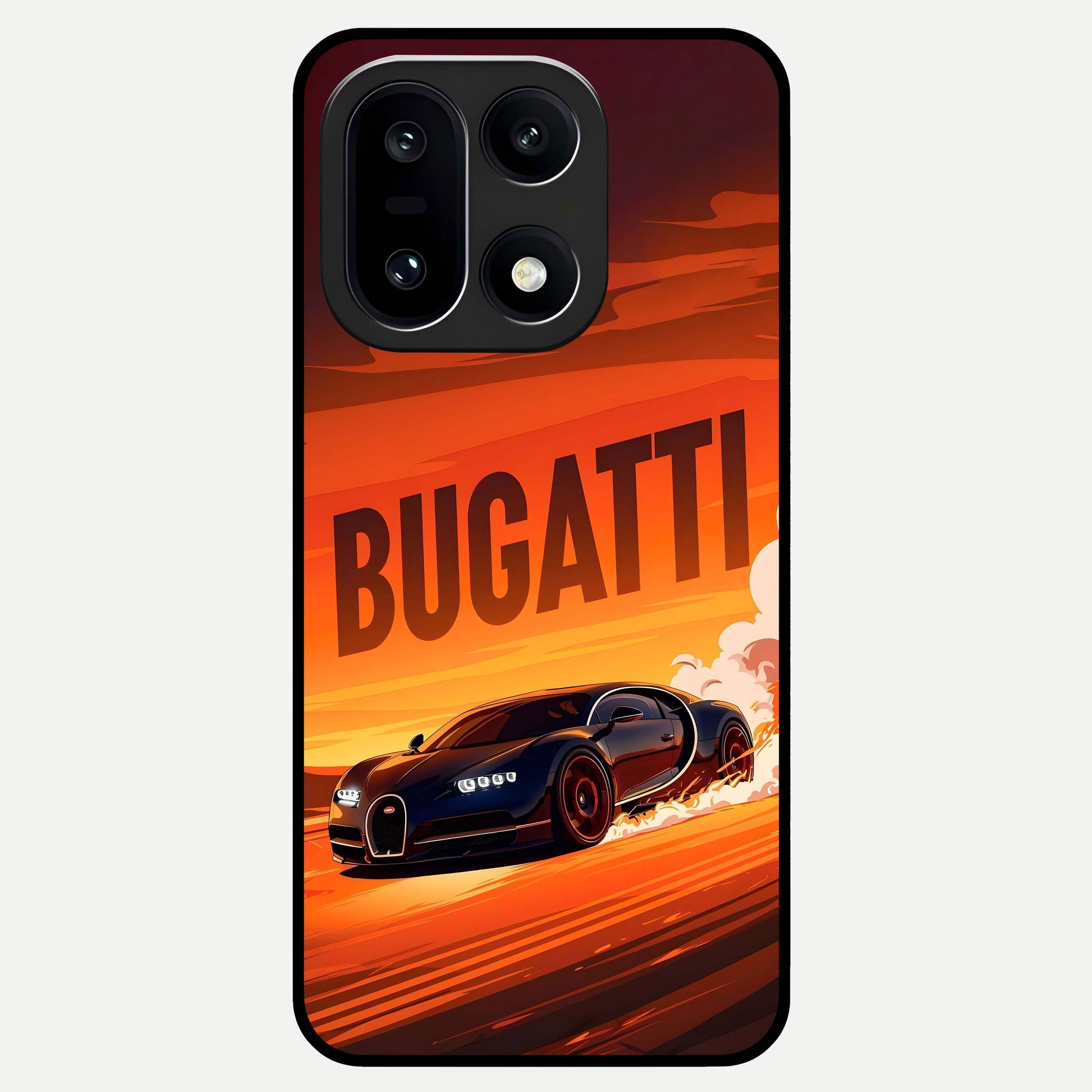  Inferno Bugatti Storm Glass Case For Oneplus 15 back cover – full design glossy printed glass finish