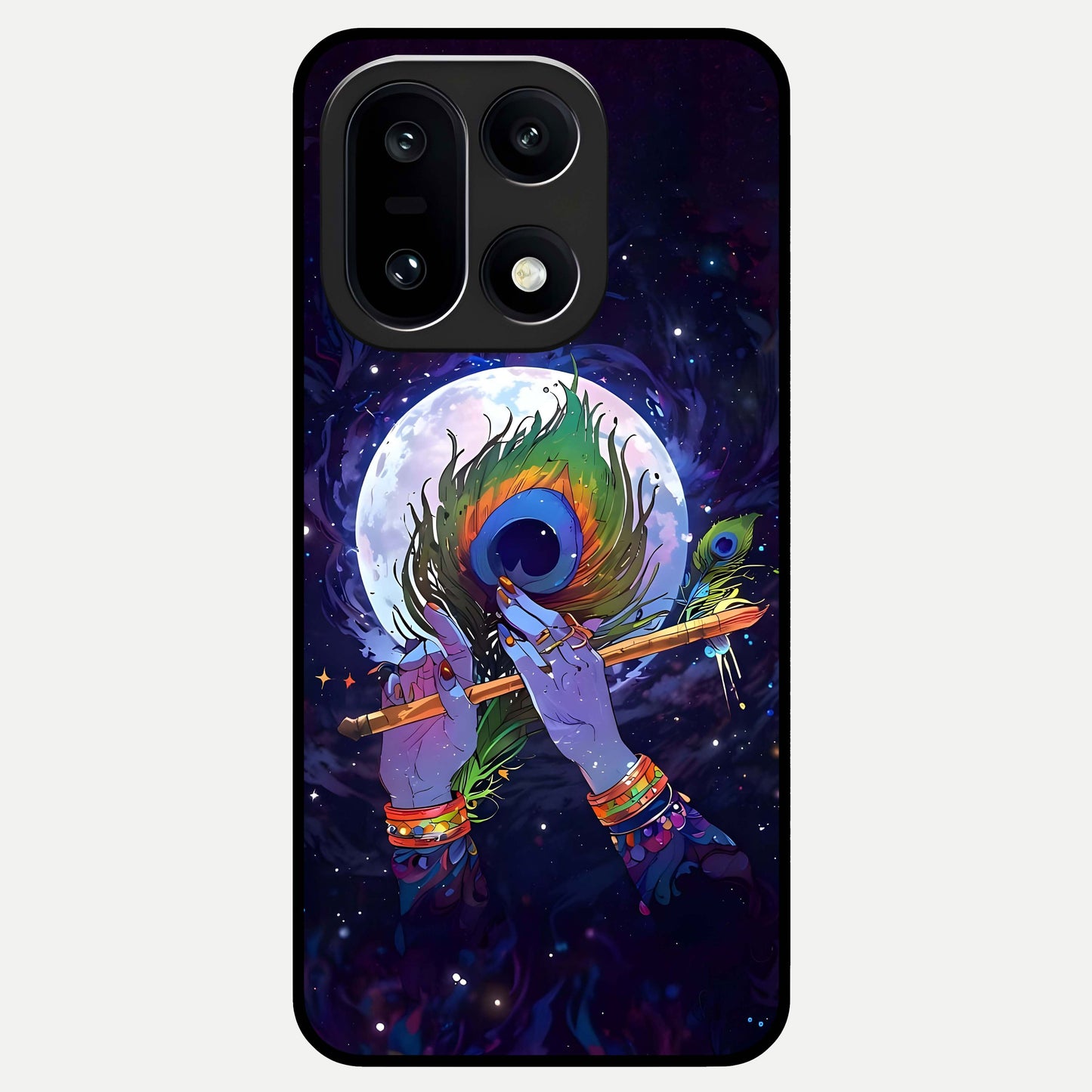  Krishna Hands Art Glass Case For Oneplus 15 back cover – full design glossy printed glass finish