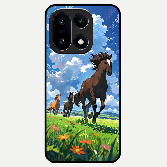  Majestic Horses Galloping Glass Case For Oneplus 15 back cover – full design glossy printed glass finish