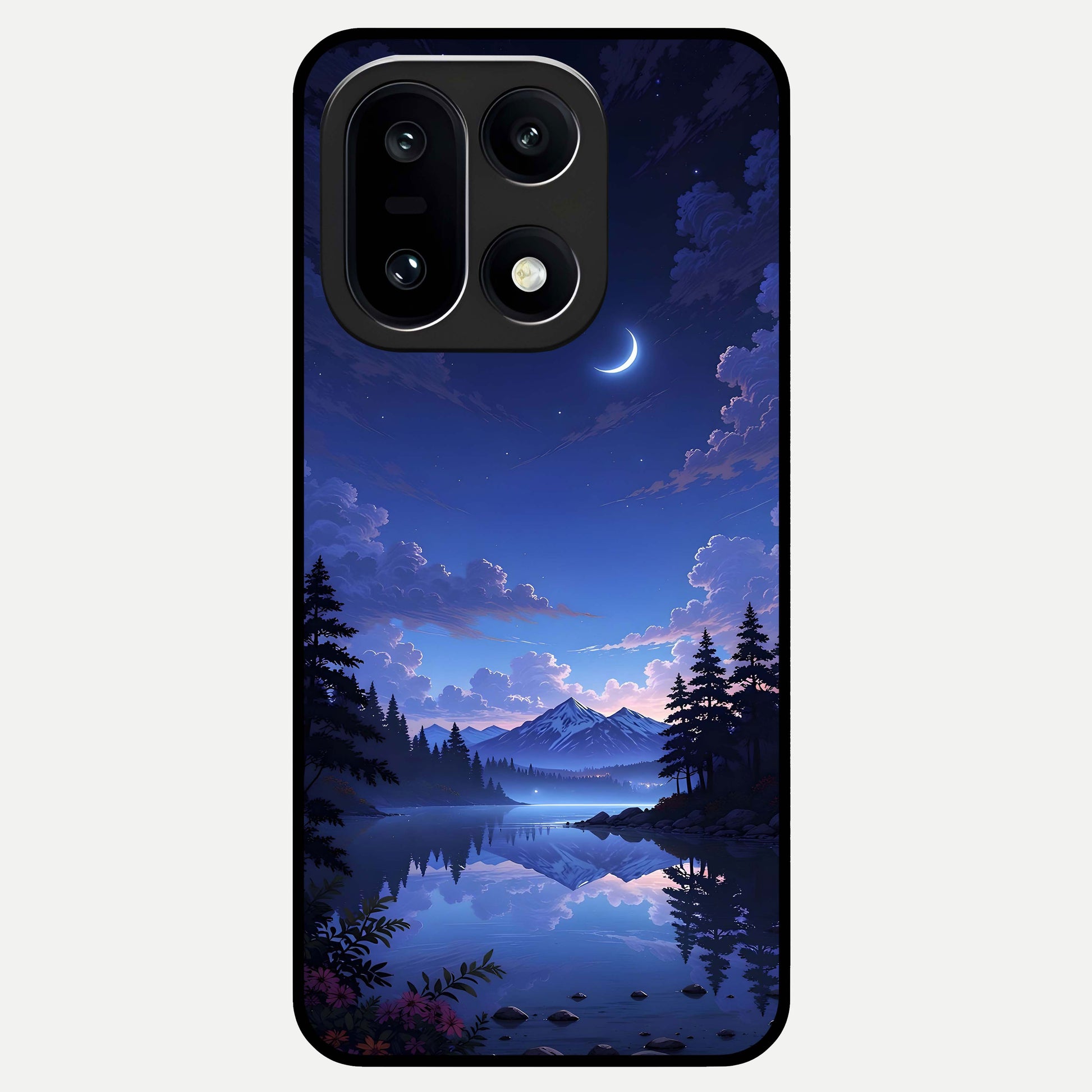  Midnight Lake Peace Glass Case For Oneplus 15 back cover – full design glossy printed glass finish