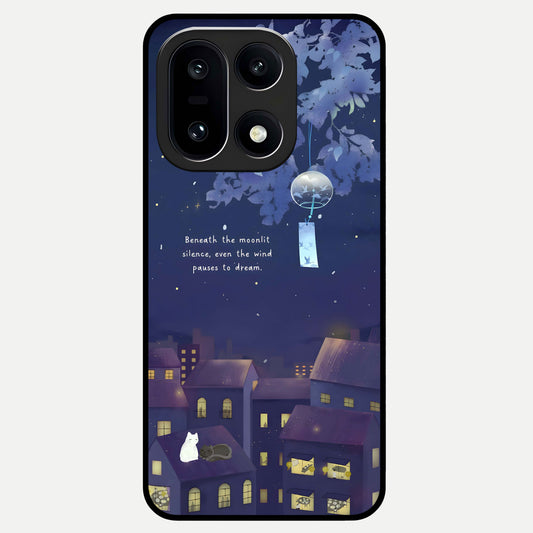  Moonlit Cat Silence Glass Case For Oneplus 15 back cover – full design glossy printed glass finish