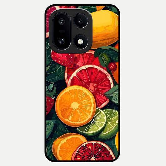  Multiple Fruits Glass Case For Oneplus 15 back cover – full design glossy printed glass finish