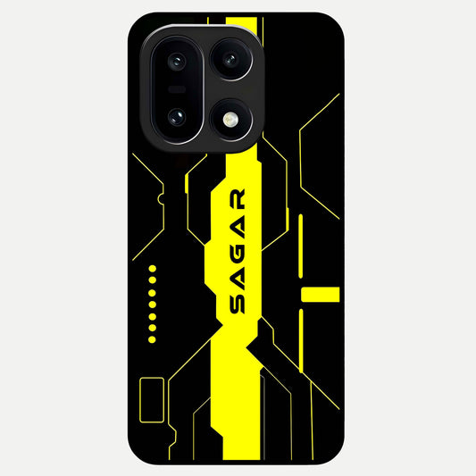  Neon CYBERPUNK Custom Name Glass Case For Oneplus 15 back cover – full design glossy printed glass finish