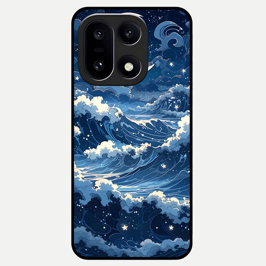  Ocean Moon Waves Glass Case For Oneplus 15 back cover – full design glossy printed glass finish