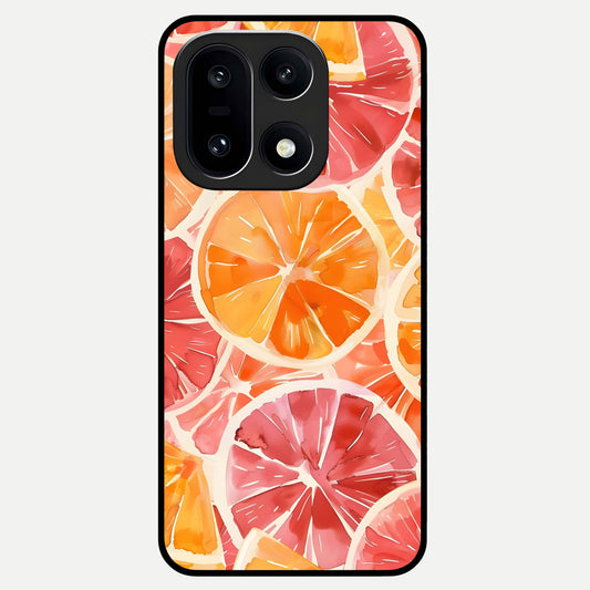  Orange Fruits Pattern Glass Case For Oneplus 15 back cover – full design glossy printed glass finish