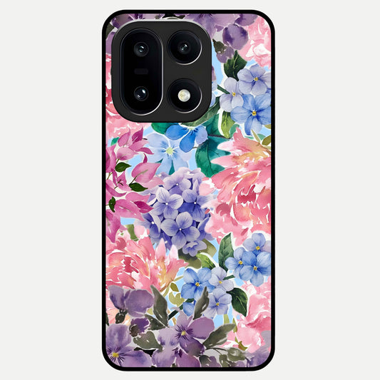  Pastel Floral Mix Glass Case For Oneplus 15 back cover – full design glossy printed glass finish