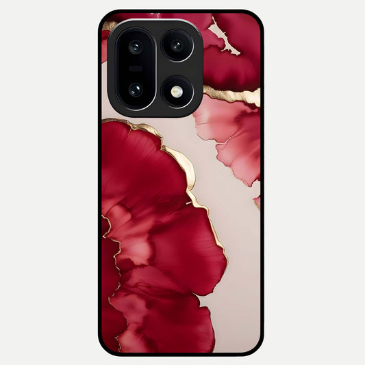  Pink And White Marble Glass Case For Oneplus 15 back cover – full design glossy printed glass finish