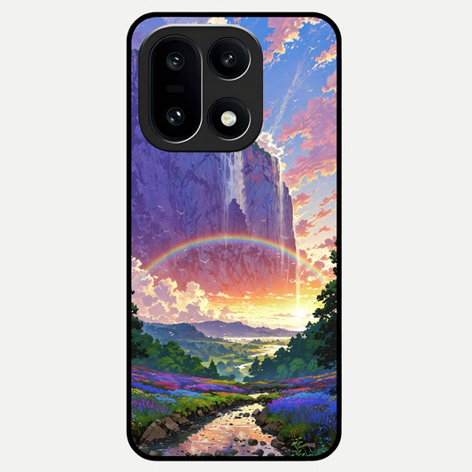  Rainbow Valley Dream Glass Case For Oneplus 15 back cover – full design glossy printed glass finish