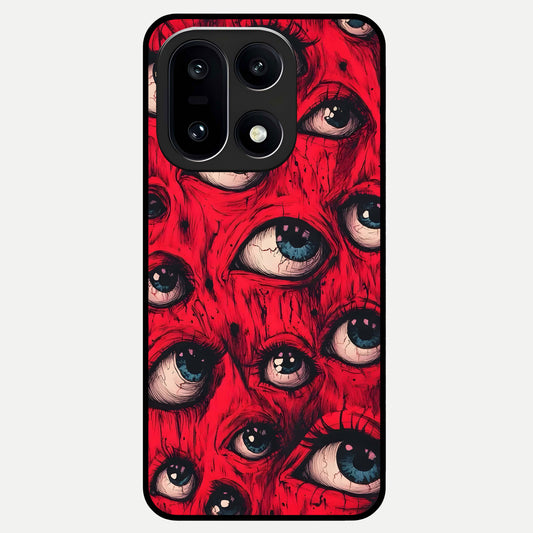  Red Eyes Pattern Glass Case For Oneplus 15 back cover – full design glossy printed glass finish
