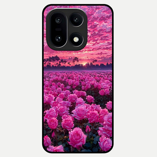  Rose Sunset Valley Glass Case For Oneplus 15 back cover – full design glossy printed glass finish