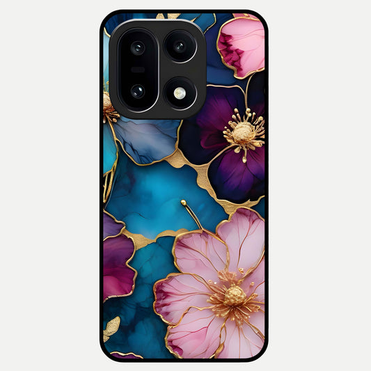  Sparkle Floral Glass Case For Oneplus 15 back cover – full design glossy printed glass finish