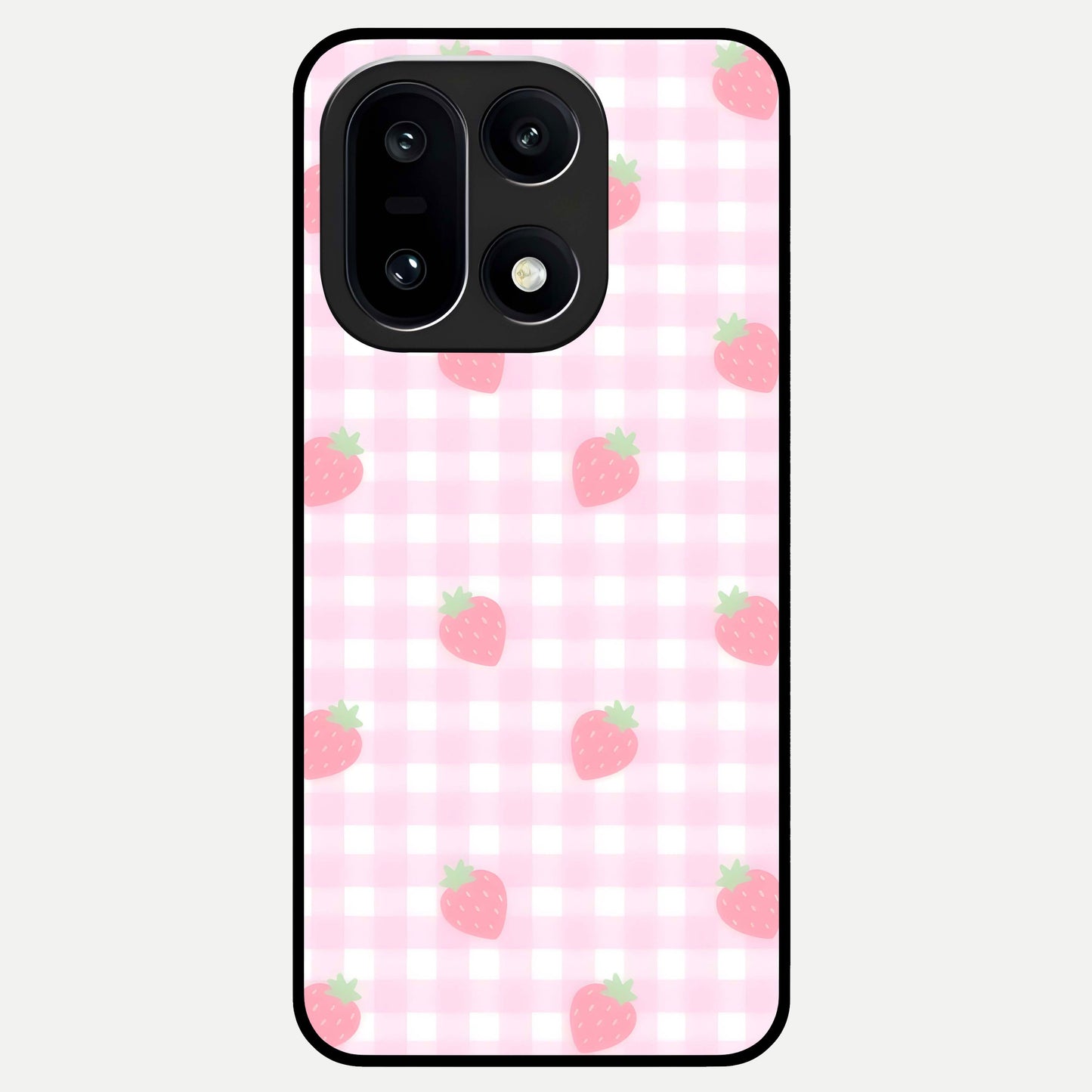  Strawberry Picnic Love Glass Case For Oneplus 15 back cover – full design glossy printed glass finish