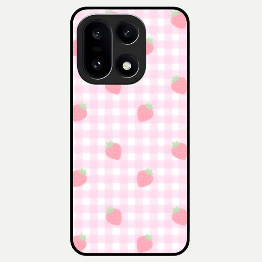  Strawberry Picnic Love Glass Case For Oneplus 15 back cover – full design glossy printed glass finish