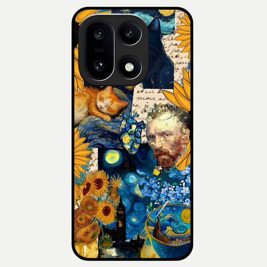  Sunflower Chic Mood Custom Name Glass Case For Oneplus 15 back cover – full design glossy printed glass finish