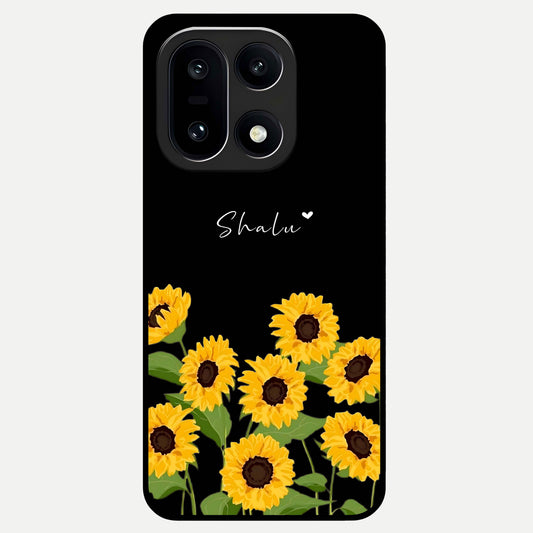  Sunflower Sky Bloom Glass Case For Oneplus 15 back cover – full design glossy printed glass finish