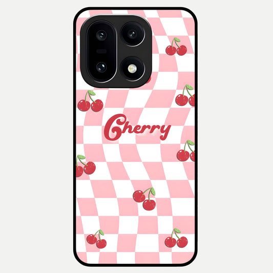  Sweet Cherry Vibes Glass Case For Oneplus 15 back cover – full design glossy printed glass finish