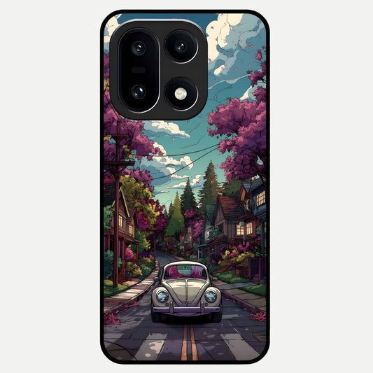  Vintage Street Drive Glass Case For Oneplus 15 back cover – full design glossy printed glass finish