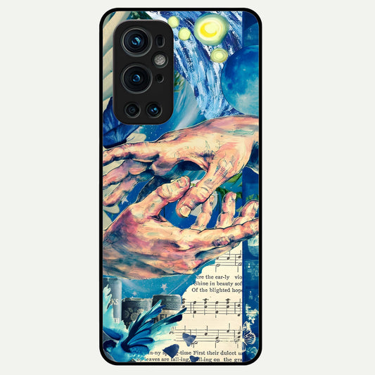  Aesthetic Divider Glass Case For OnePlus 9 Pro back cover – full design glossy printed glass finish