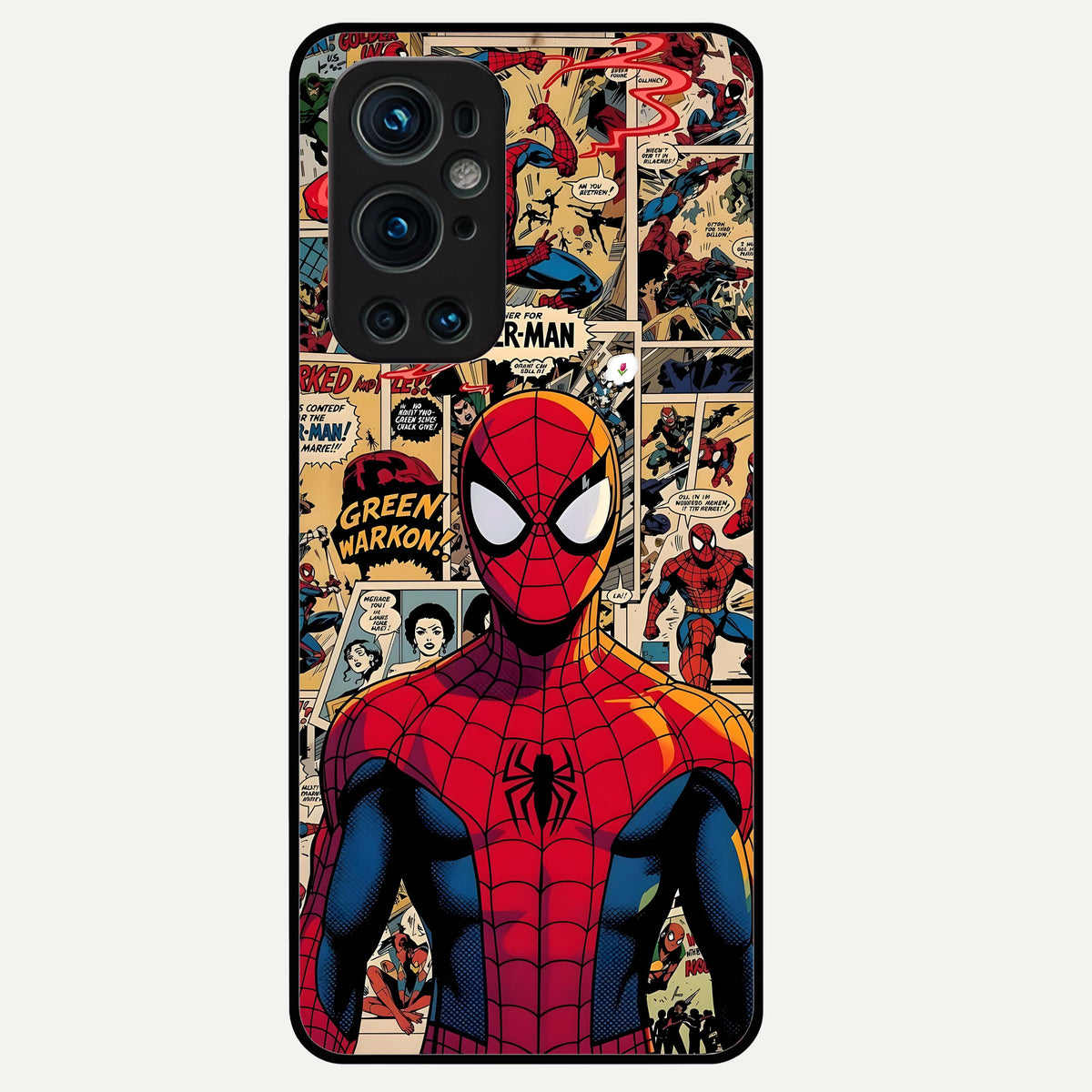  Aesthetic Spider Glass Case For OnePlus 9 Pro back cover – full design glossy printed glass finish