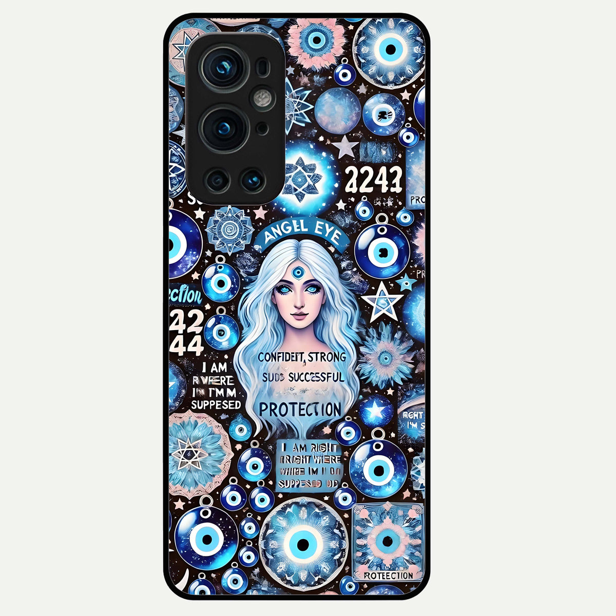  Angel Aura Shield Glass Case For OnePlus 9 Pro back cover – full design glossy printed glass finish