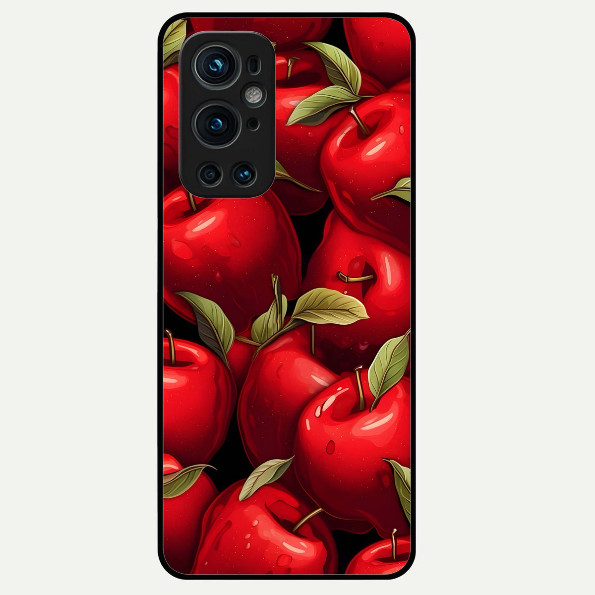  Apple Pattern Glass Case For OnePlus 9 Pro back cover – full design glossy printed glass finish