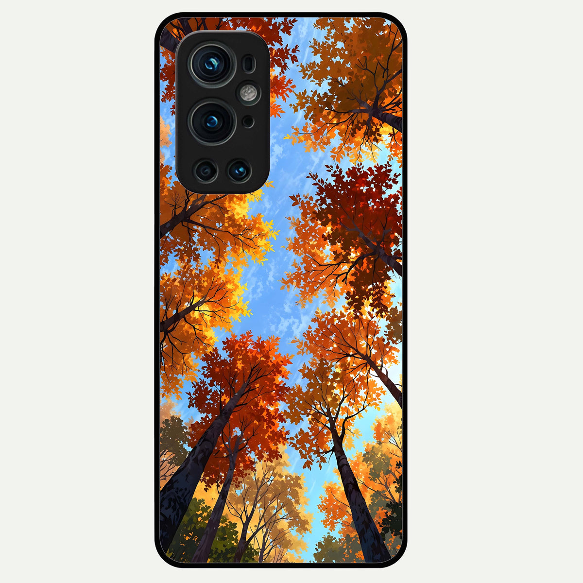  Autumn Sky Rise Glass Case For OnePlus 9 Pro back cover – full design glossy printed glass finish