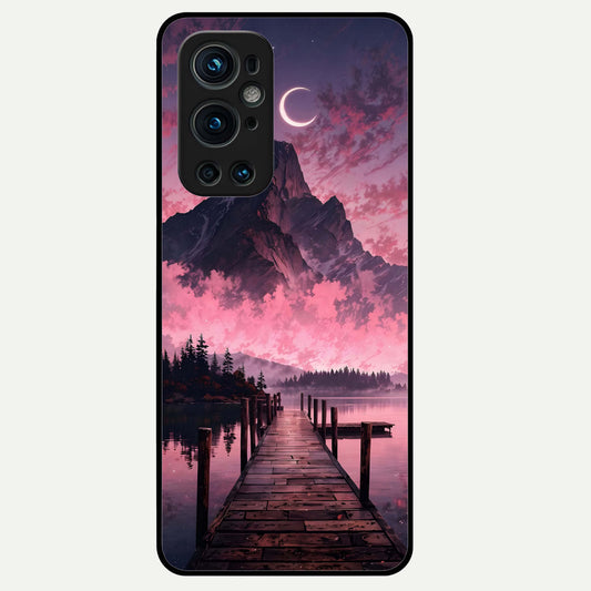  Beautiful Mountain View Glass Case For OnePlus 9 Pro back cover – full design glossy printed glass finish