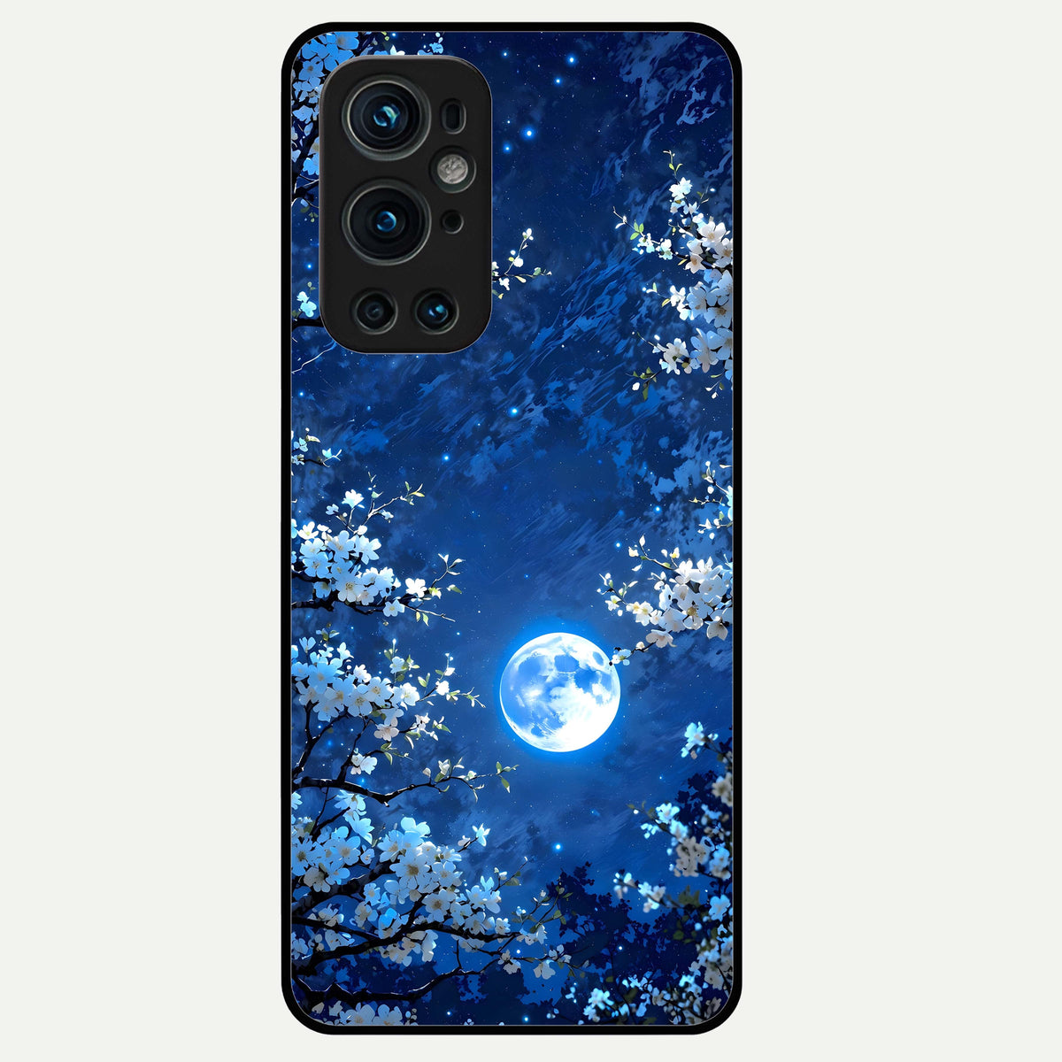  Blossom Moonlight Sky Glass Case For OnePlus 9 Pro back cover – full design glossy printed glass finish