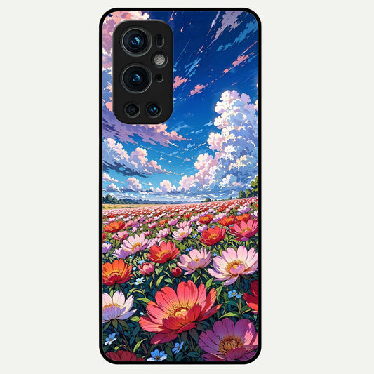 Blossom Sky Field Glass Case For OnePlus 9 Pro back cover – full design glossy printed glass finish