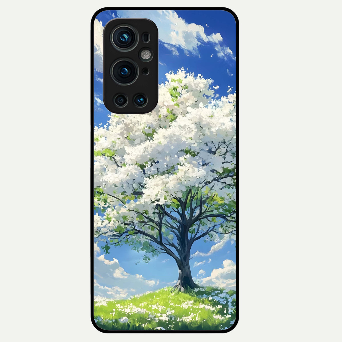  Blossom Sky Serenity Glass Case For OnePlus 9 Pro back cover – full design glossy printed glass finish